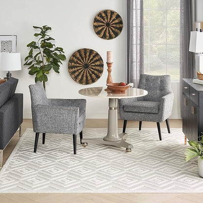 Nourison Home Versatile Ivory White 10' x 14' Area Rug - Easy Clean, Non Shedding, Bed Room, Living Room, Dining Room, Kitchen (10' x 14')