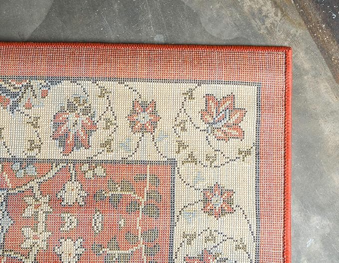 Unique Loom Espahan Collection Area Rug - Cape Cod (2' 2" x 8' 2" Runner, Terracotta/ Black)