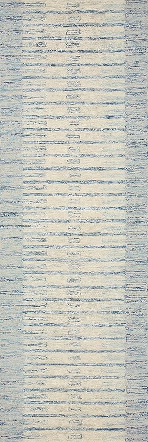 Loloi Chris Loves Julia Chris Collection CHR-01 Ivory/Denim 3'-6'' x 5'-6'', .50" Pile Height, Accent Rug