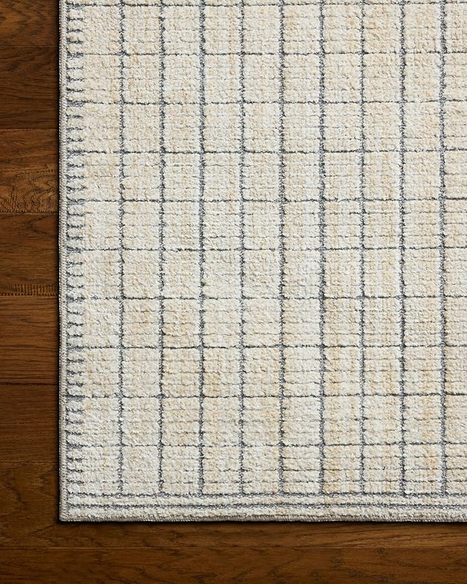 Loloi Amber Lewis Bexley Collection BEX-04 Slate/Natural 2'-7" x 12'-0" Runner Rug Neutral, Textured, Living, Bedroom, Dining, Carpet