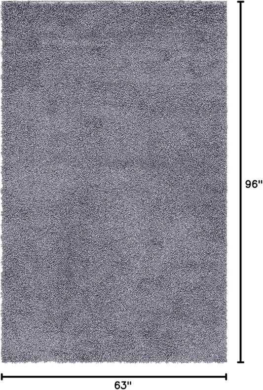 Unique Loom Davos Shag Collection Area Rug - Solid (5' 3" x 8' Rectangle, Peppercorn)