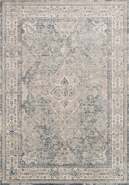 Loloi Teagan Collection TEA-04 Sky/Natural 2'-8" x 13' Runner Rug, Large, Soft Neutral Rug, High-Traffic for Living Room, Bedroom, Home Office, Dining Area