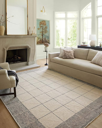 Loloi Chris Loves Julia Francis Collection FRA-02 Cream/Black 2'-6" x 7'-6" Runner Rug