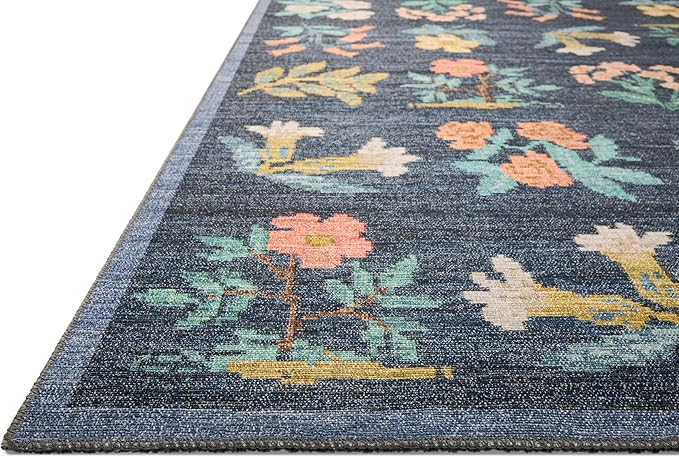 Loloi Rifle Paper Co. Rosa Collection RSA-03 Navy 2'-6" x 9'-6" Runner Rug