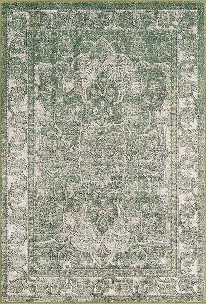 Unique Loom Isabella Collection Area Rug - Adjani (4' 1" x 6' 1" Rectangle, Green/ Ivory)