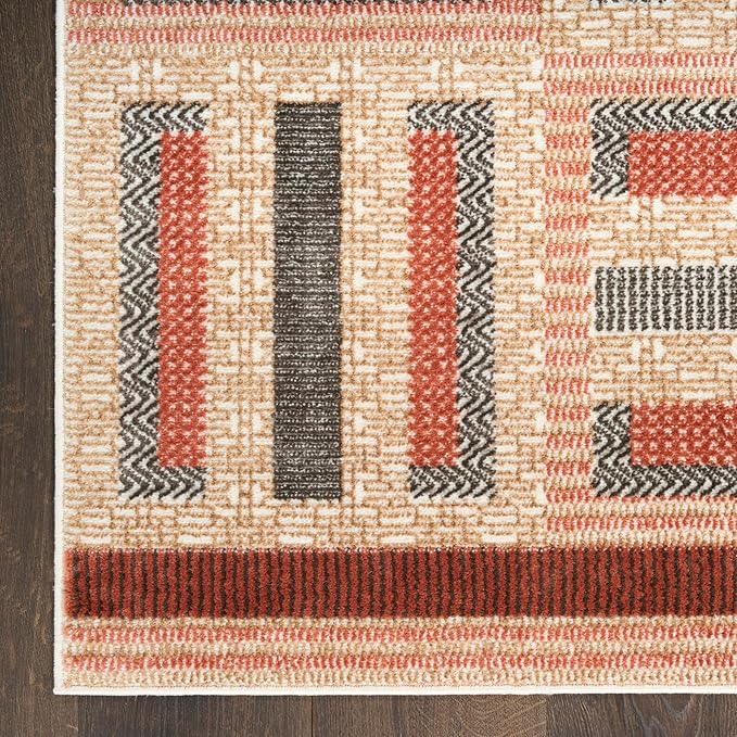 Nourison Home Nordic Multicolor 8' x 10' Area Rug - Easy Clean, Non Shedding, Bed Room, Living Room, Dining Room, Kitchen (8' x 10')