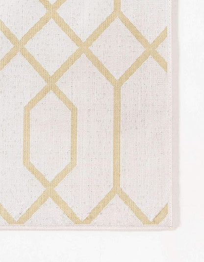 Marilyn Monroe Glam Collection Area Rug - Trellis (10'x 13' Rectangle, White Gold/ Gold)
