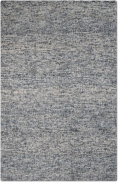 Hand Tufted Wool ECO-Friendly Area Rugs - 8'x10', Rectangle Shape, Dark & Blue, Solid Plain Design, High Pile Thick Handmade Area Rugs for Living Room, Bed Room (KWC111)