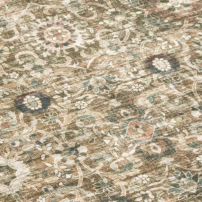 ReaLife Rugs Machine Washable Area Rug - Living Room Bedroom Bathroom Kitchen Entryway Office - Padded Low Pile Stain Resistant Premium - Boho Farmhouse Vintage - Dua - Brown Gray Beige 2'6" x 6'