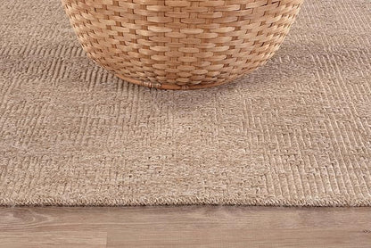 CAMILSON Easy Jute Rug 8x10, Indoor Outdoor Natural Color Fiber Area Rugs for Living Room Patio and Kitchen Rug, Solid Boho Woven Design, Easy-Cleaning, Washable Outside Carpet Alfombras (8 x 10)