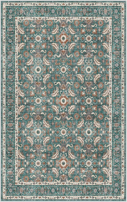 WITSHOCK Living Room Area Rugs 5x8: Soft Non-Slip Backing Washable Rugs Vintage Large Carpet for Bedroom Office Dining Room Kitchen Stain Resistant Home Decor Rug