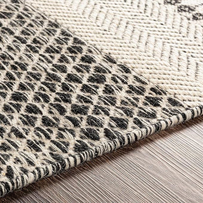 Mark&Day Wool Rugs, 5x7 Tervoort Global Black Area Rug, Blue Beige Carpet for Living Room, Bedroom or Kitchen (5' x 7'6")