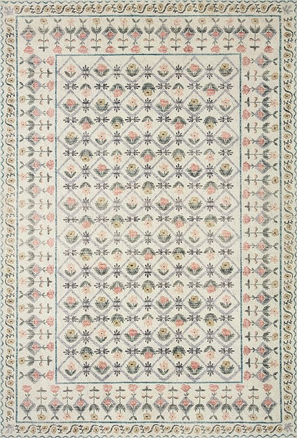 Loloi Rifle Paper Co. Eden Collection EDE-03 Lattice Ivory 2'-6" x 11'-6" Runner Rug feat. CloudPile™