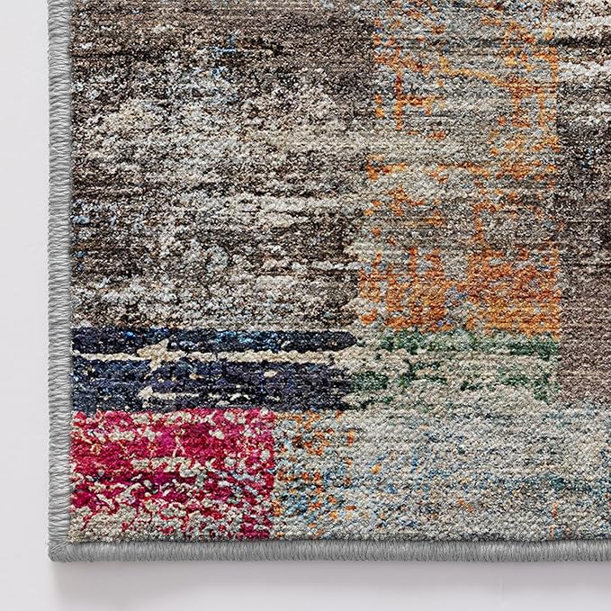 LUMI 5x8 Washable Area Rug for Living Room, Ultra Soft Geometric Rugs Non Slip with Rubber Backing, Low Profile, High Traffic, Stain Resistant Carpets, Ideal for Bedroom, Dining Room, Indoor