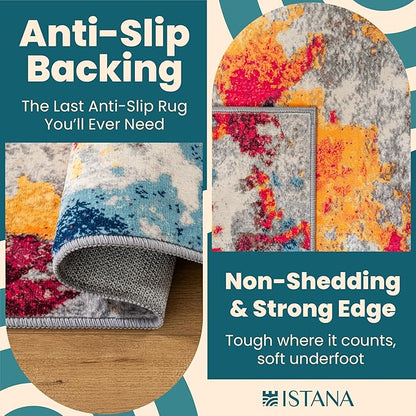 Istana 5x7 Area Rug - Multi Colors Rugs for Living Room 5x7 - Foldable Rugs for Bedroom - Stain Resistant Washable Rug - Eco-Friendly Boho Area Rugs - Easy to Clean Living Room Rug