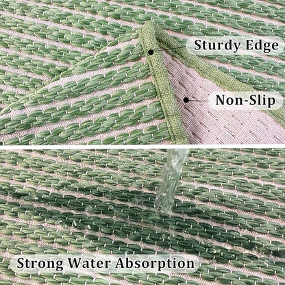 Braided Bathroom Runner Rug,Super Absorbent 24"x48" Non Slip Bath Mats for Bathroom,Boho Runner Rugs for Hallyways,Kitchen,Bedroom,Washable Soft Shower Sink Mat,Sage Green