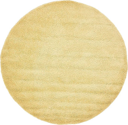 Unique Loom Solo Collection Area Rug - Calabasas (6' 1" Round, Yellow)