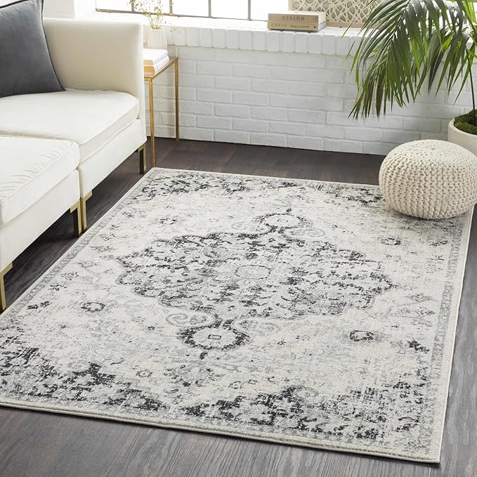 Livabliss Odelia Vintage Bohemian Area Rug,5'3" x 7'3",Black