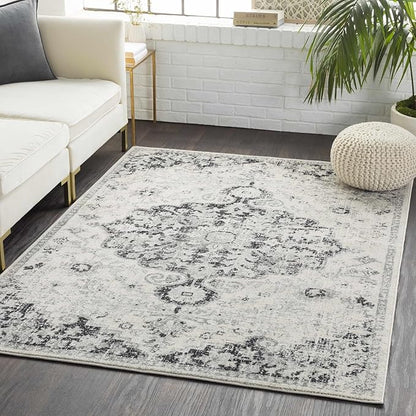 Livabliss Odelia Vintage Bohemian Area Rug,5'3" x 7'3",Black