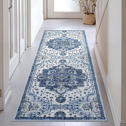 2x6 Area Rug,Boho Vintage Oriental Washable Rugs,Collapsible Area Rug for Bedroom, Entryway, Kitchen, Bathroom