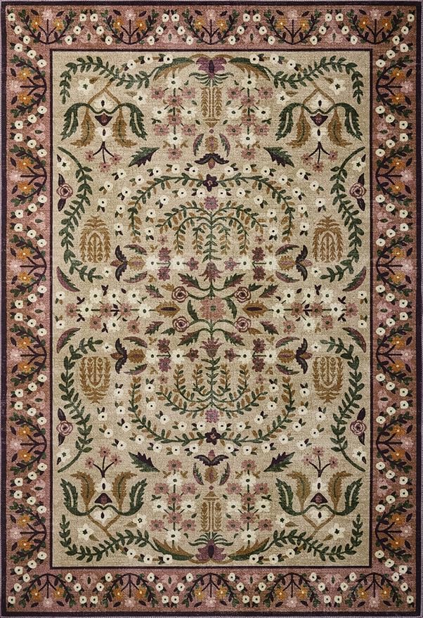 Loloi Rifle Paper Co. Canopy Collection CNP-03 Aubergine 3'-9" x 5'-9" Accent Rug