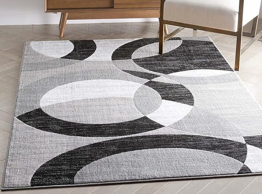 Well Woven Dulcet Bingo Grey Modern Geometric 7'10" x 9'10" Area Rug