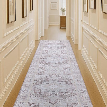 Washable Area Rug. Modern Farmhouse. Vintage. Turkish. Bohemian. Distressed. Oriental. Traditional. Rugs for Living Room. Dining. Bedroom. Office. Entryway. Foyer. (861PP, 2'5 x 9'8)