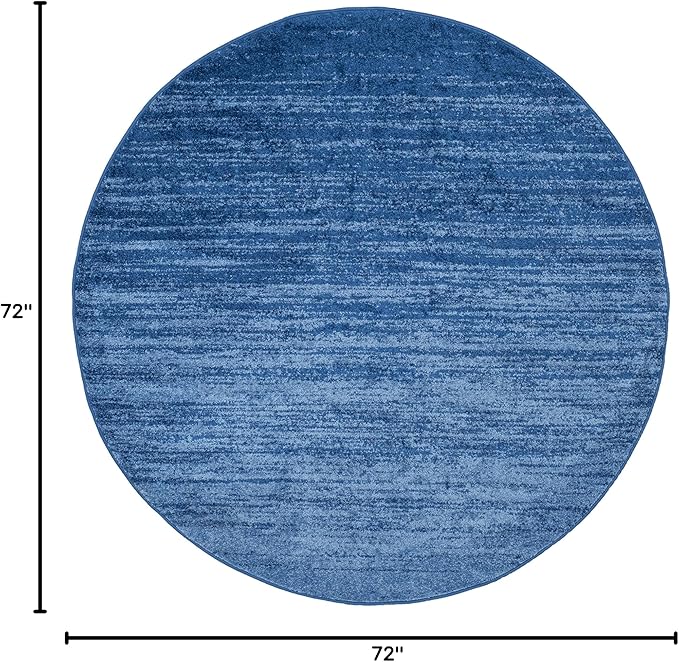 SAFAVIEH Adirondack Collection Area Rug - 6' Round, Light Blue & Dark Blue, Modern Ombre Design, Non Shedding & Easy to Clean, Ideal for Living Room, Bedroom, Office, Dining Space (ADR113F)