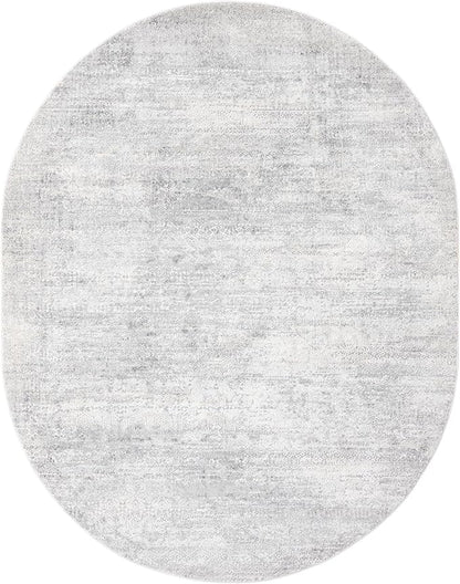Unique Loom Finsbury Collection Area Rug - Sarah (7' 10" x 10' Oval, Gray/ Ivory)