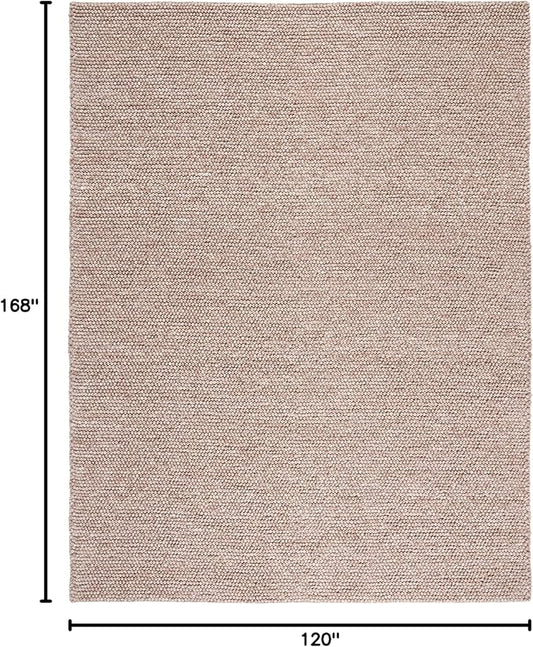 SAFAVIEH Area Rug 10x14 - Natura Collection - Large - Brown, Handmade Wool Blend, Textured Design, Ideal for Living Room, Bedroom, Dining Space (NAT620T)