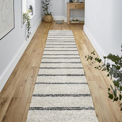 JONATHAN Y Williamsburg Minimalist Stripe Cream/Black Runner Rug, 2x8, Contemporary, Modern, Easy-Cleaning for Living Room, Bedroom, Kitchen, Pet Friendly, Non-Shedding (MOH201D-28)