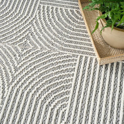 Nourison Home Textured Home Charcoal Ivory 3'11" x 5'11" Area Rug - Easy Clean, Non Shedding, Bed Room, Living Room, Dining Room, Kitchen (4' x 6')