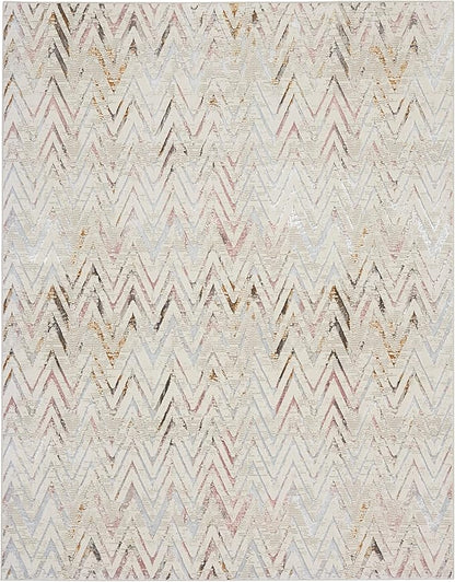 Nourison Home Glam Multicolor 7'10" x 9'10" Area Rug - Easy Clean, Non Shedding, Bed Room, Living Room, Dining Room, Kitchen (8' x 10')