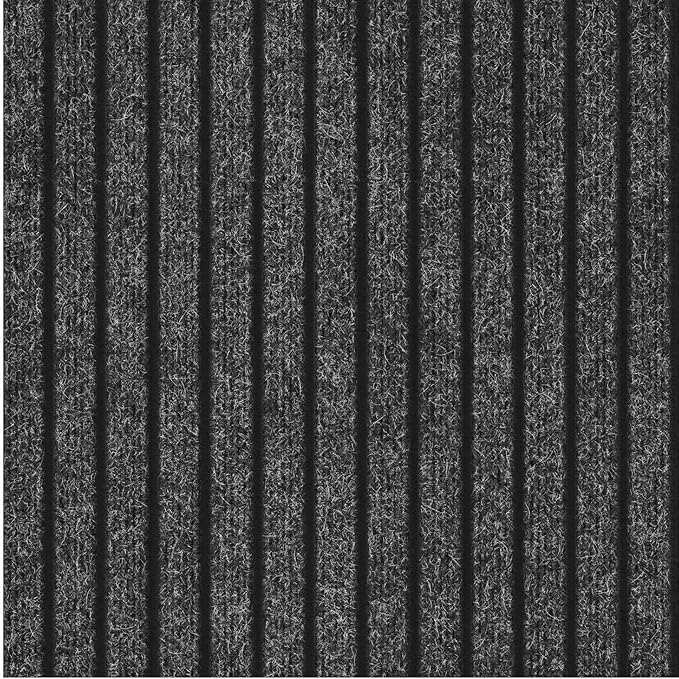 Ottomanson 2'7" x 25' Hallway Runner with Scraper Pile - Extra Durable Non-Slip Rug Mat for Indoor & Outdoor Use - Ideal for Kitchen, Entryway & Garage - High-Traffic Carpet, Black