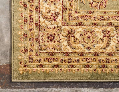 Unique Loom Voyage Collection Traditional Oriental Classic Intricate Design Area Rug (3' 3 x 5' 3 Rectangular, Green/Ivory)