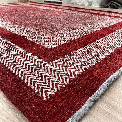 Alfa Rich 4x6 Red Burgundy Washable Area Rugs for Living Room Bedroom Kitchen Cotton Rug