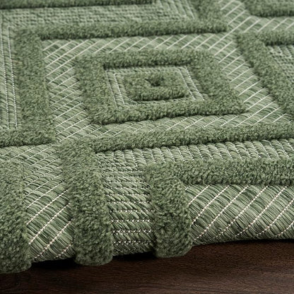 Nourison Home Versatile Green 8' x Round Area Rug - Easy Clean, Non Shedding, Bed Room, Living Room, Dining Room, Kitchen (8' x Round)