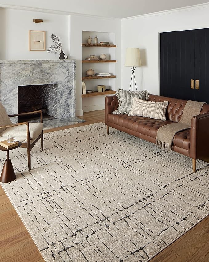 Loloi Darby Collection DAR-06 Sand/Dk. Grey 9'-2" x 13' Area Rug