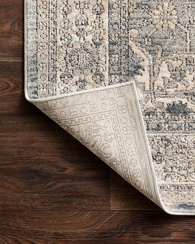 Loloi Teagan Collection TEA-04 Sky/Natural 2'-8" x 10'-6" Runner Rug, Large, Soft Neutral Rug, High-Traffic for Living Room, Bedroom, Home Office, Dining Area