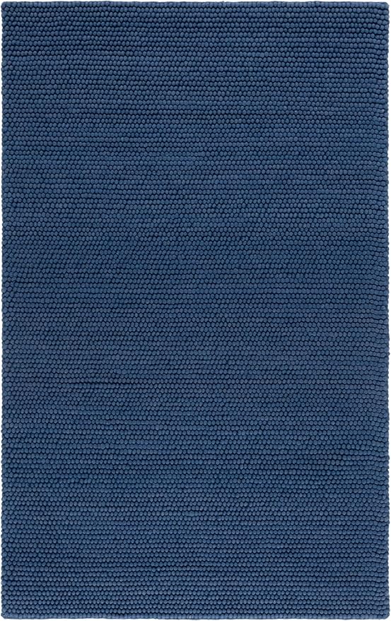 SAFAVIEH Area Rug 6x9 - Natura Collection - Navy & Blue, Handmade Wool Blend, Textured Design, Ideal for Living Room, Bedroom, Dining Space (NAT620M)