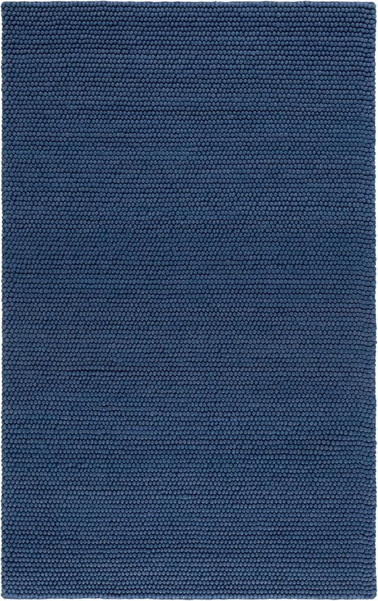 SAFAVIEH Area Rug 4x6 - Natura Collection - Navy & Blue, Handmade Wool Blend, Textured Design, Ideal for Living Room, Bedroom, Dining Space (NAT620M)