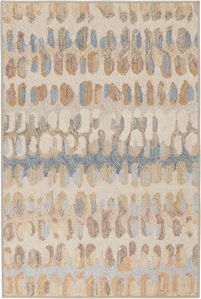 Dash and Albert Paint Chip Machine Washable Area Rug - Runner - 2.5' x 8' Natural - Geometric Accent Rug - Anti-Slip Backing, Lightweight, Machine Washable, High Traffic Areas Kitchen, Mudroom