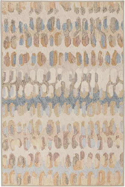 Dash and Albert Paint Chip Machine Washable Area Rug - 5' x 8' Natural - Geometric Accent Rug - Anti-Slip Backing, Lightweight, Machine Washable, High Traffic Areas Kitchen, Mudroom, Laundry Room