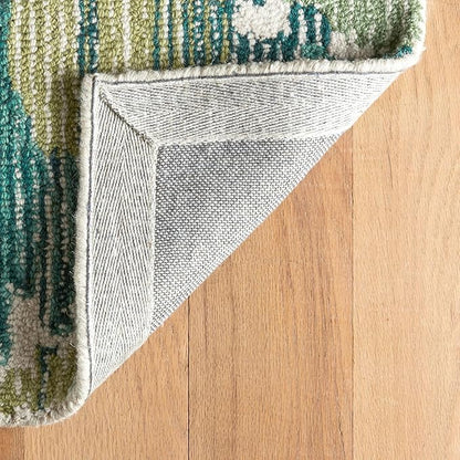 Dash & Albert Ladycross Green Hand Hooked Wool Rug, 8.5 X 11.5 Feet, Green Graphic Pattern