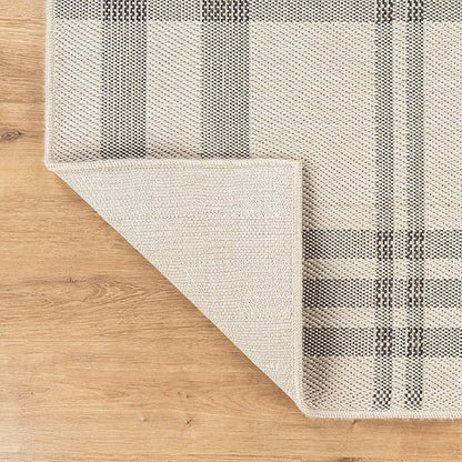 CAMILSON Easy Jute Rug 9x12, Indoor Outdoor Off-White Color Fiber Area Rugs for Living Room Patio and Dining Room Rug, Checkred Boho Woven Design, Easy-Cleaning, Washable Outside Carpet (9 x 12)