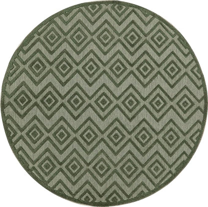 Nourison Home Versatile Green 8' x Round Area Rug - Easy Clean, Non Shedding, Bed Room, Living Room, Dining Room, Kitchen (8' x Round)