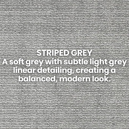 10ft Custom Cut Runner Rug for Narrow Hallways Kitchens - Striped Grey | Non-Slip & Washable | No-Fray Edge Finished