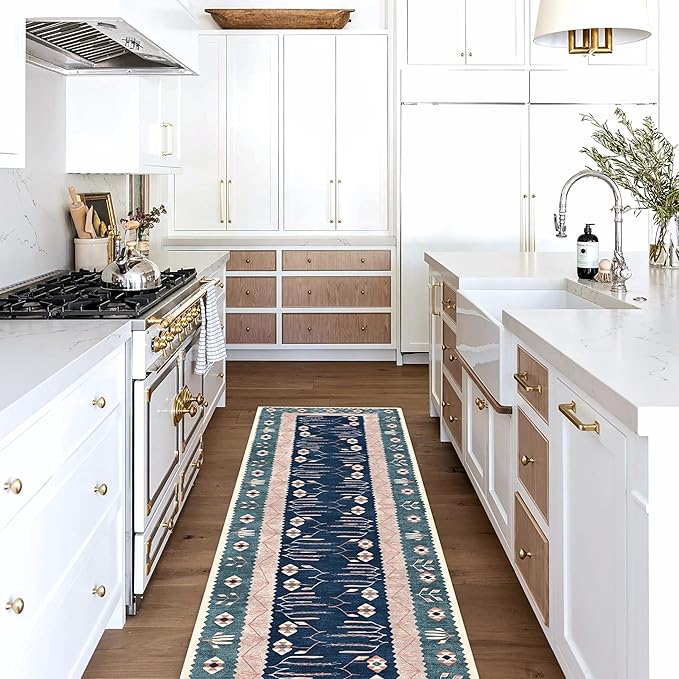 Washable Area Rug. Modern Farmhouse. Vintage. Turkish. Bohemian. Distressed. Oriental. Traditional. Rugs for Living Room. Dining. Bedroom. Office. Entryway. Foyer. (862CN, 2'5" x 4'9")