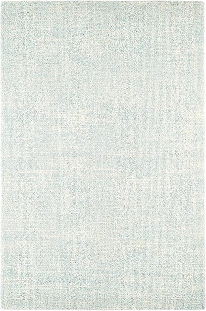 Dash and Albert Crosshatch Wool Area Rug - 4' x 6' Sky Blue Solid Hand Micro Hooked Accent Rug - Durable, High Traffic Areas Bedroom, Hallway, Stairs - Premium Luxury Hotel Quality Soft Breathable