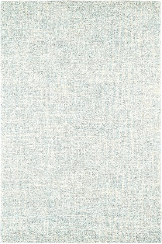 Dash and Albert Crosshatch Wool Area Rug - 4' x 6' Sky Blue Solid Hand Micro Hooked Accent Rug - Durable, High Traffic Areas Bedroom, Hallway, Stairs - Premium Luxury Hotel Quality Soft Breathable